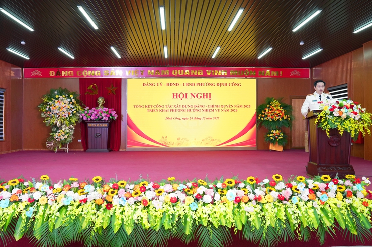 PHƯỜNG ĐỊNH CÔNG TỔ CHỨC HỘI NGHỊ TỔNG KẾT CÔNG TÁC XÂY DỰNG ĐẢNG, CHÍNH QUYỀN NĂM 2025- Ảnh 5.