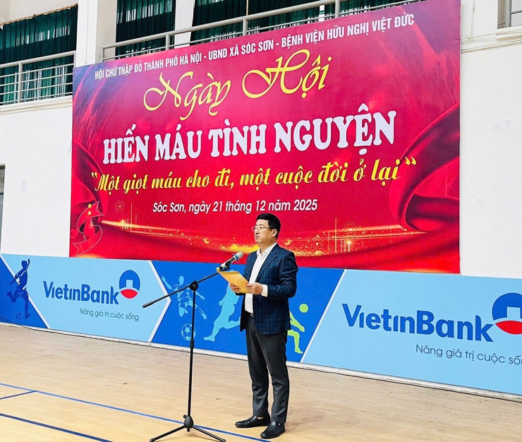 XÃ SÓC SƠN TỔ CHỨC NGÀY HỘI HIẾN MÁU TÌNH NGUYỆN- Ảnh 1.