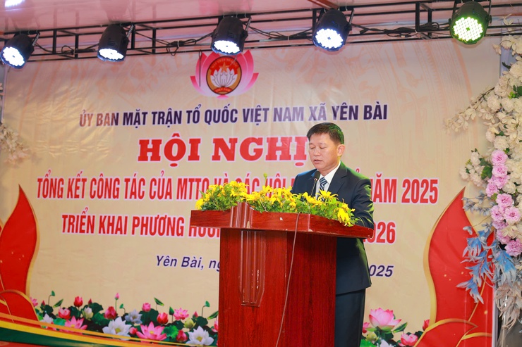 UB MTTQ xã Yên Bài tổng kết công tác mặt trận và các tổ chức chính trị xã hội năm 2025.- Ảnh 4.