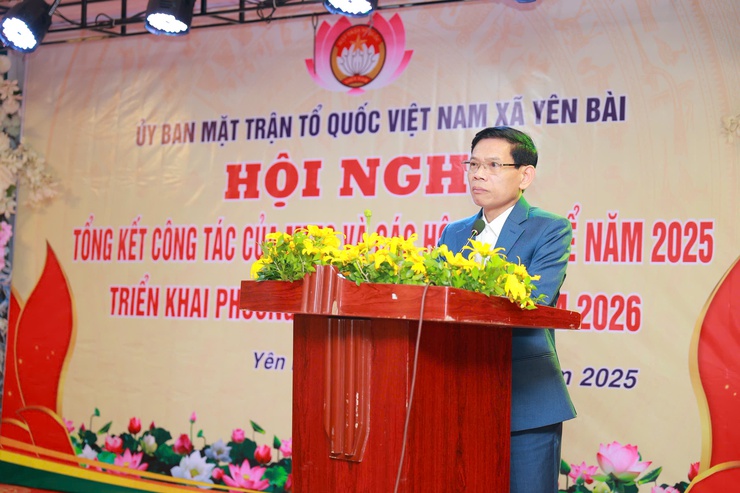 UB MTTQ xã Yên Bài tổng kết công tác mặt trận và các tổ chức chính trị xã hội năm 2025.- Ảnh 5.