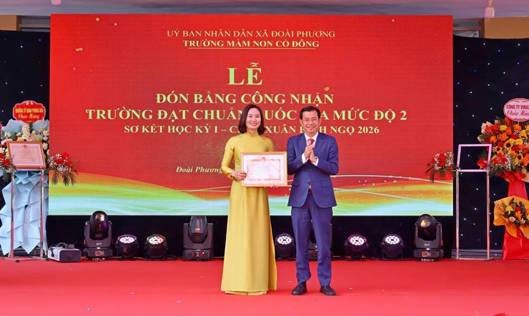 Trường Mầm non Cổ Đông đón Bằng công nhận trường đạt chuẩn Quốc gia mức độ 2- Ảnh 4.