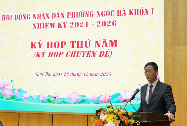 HĐND phường Ngọc Hà tổ chức Kỳ họp thứ 5 (kỳ họp chuyên đề), thông qua các nghị quyết quan trọng về công tác cán bộ và phát triển kinh tế – xã hội- Ảnh 2.