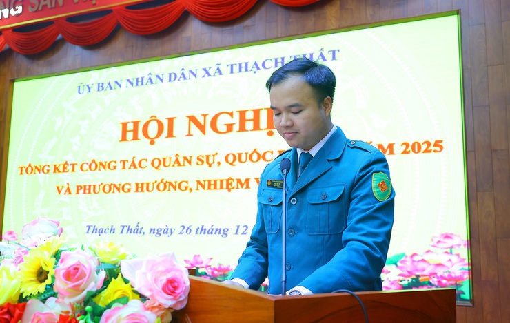Thạch Thất tổ chức hội nghị tổng kết công tác quốc phòng, quân sự địa phương năm 2025- Ảnh 5.