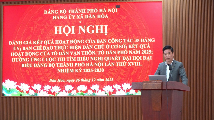 HỘI NGHỊ ĐÁNH GIÁ KẾT QUẢ HOẠT ĐỘNG CÔNG TÁC 35, THỰC HIỆN DÂN CHỦ Ở CƠ SỞ VÀ DÂN VẬN NĂM 2025; HƯỞNG ỨNG CUỘC THI TÌM HIỂU NGHỊ QUYẾT ĐẠI HỘI ĐẢNG BỘ THÀNH PHỐ HÀ NỘI LẦN THỨ XVIII- Ảnh 5.