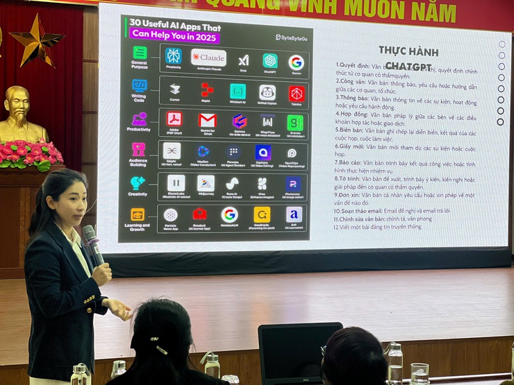 Phường Lĩnh Nam tổ chức tập huấn trang bị kiến thức kỹ năng sử dụng trí tuệ nhân tạo (AI) trong các lĩnh vực công tác của phường- Ảnh 4.