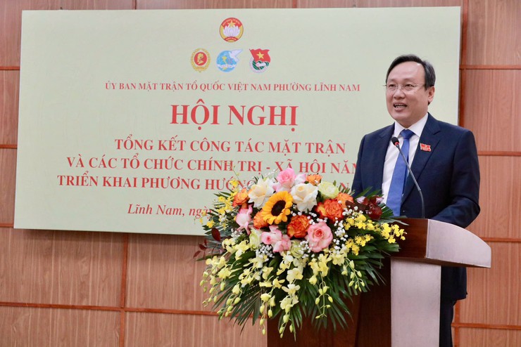 Ủy ban MTTQ Việt Nam phường Lĩnh Nam tổ chức Hội nghị tổng kết công tác Mặt trận và hoạt động của các tổ chức chính trị – xã hội năm 2025; triển khai phương hướng, nhiệm vụ trọng tâm năm 2026.- Ảnh 3.