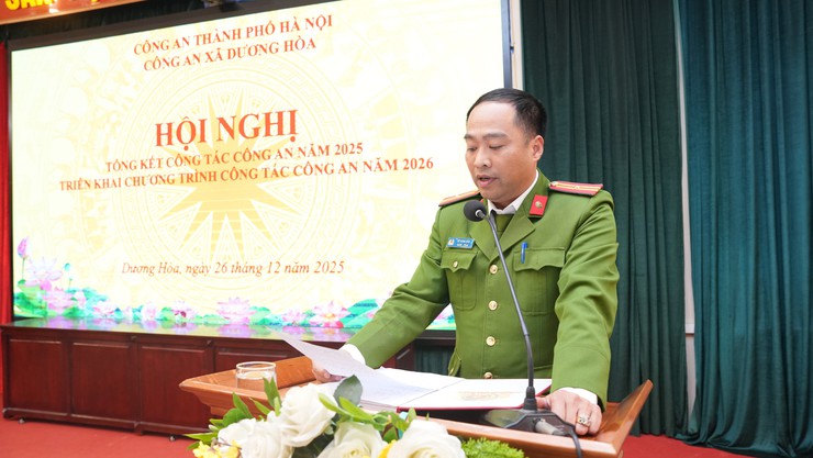 Công an xã Dương Hoà tổng kết công tác năm 2025, triển khai chương trình công tác năm 2026 - Ảnh 4.