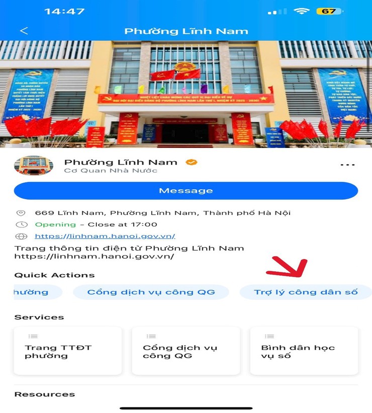 PHƯỜNG LĨNH NAM THỰC HIỆN LIÊN KẾT TRỢ LÝ CÔNG DÂN SỐ TRÊN NỀN TẢNG ZALO OA CỦA PHƯỜNG- Ảnh 1.