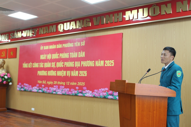 Phường Yên Sở tổ chức hội nghị tổng kết công tác quân sự, quốc phòng địa phương năm 2025 và phương hướng nhiệm vụ năm 2026.- Ảnh 2.