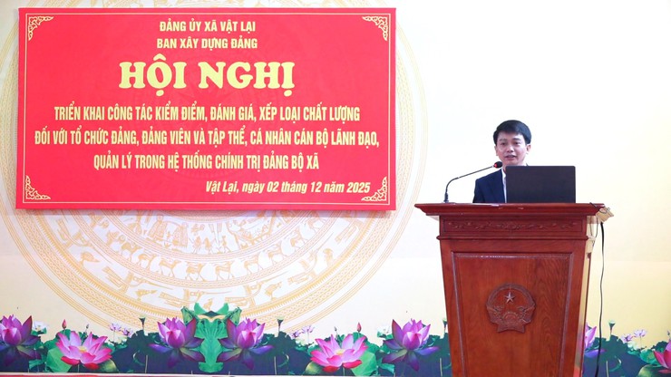 Hội nghị triển khai công tác kiểm điểm, đánh giá, xếp loại chất lượng tổ chức đảng, đảng viên và tập thể, cá nhân lãnh đạo, quản lý trong hệ thống chính trị đảng bộ xã Vật Lại- Ảnh 1.