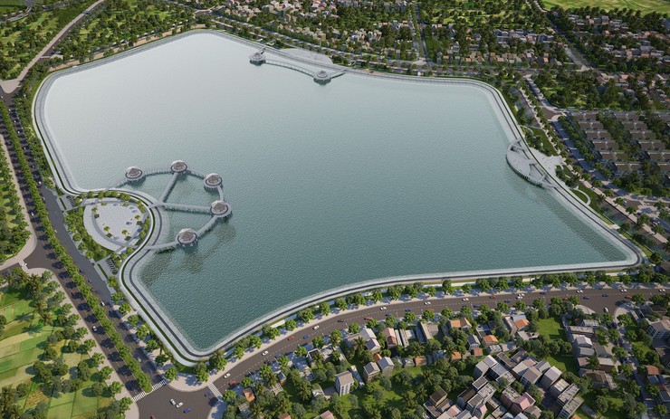 Đại công trường thi công hồ điều hòa  phường Long Biên- Ảnh 12.