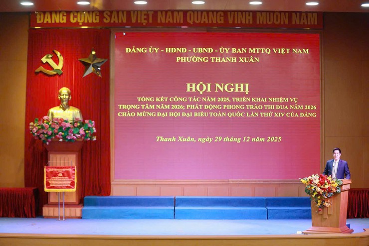 Phường Thanh Xuân: Tổng kết công tác năm 2025, triển khai nhiệm vụ trọng tâm; phát động phong trào thi đua năm 2026 chào mừng Đại hội Đại biểu toàn quốc lần thứ XIV của Đảng - Ảnh 1.