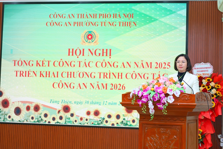 Công an phường Tùng Thiện tổng kết công tác công an năm 2025, triển khai nhiệm vụ năm 2026- Ảnh 1.