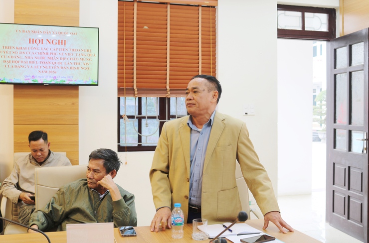 UBND xã Quốc Oai tổ chức hội nghị triển khai công tác tặng quà theo Nghị quyết số 418 của Chính phủ- Ảnh 6.