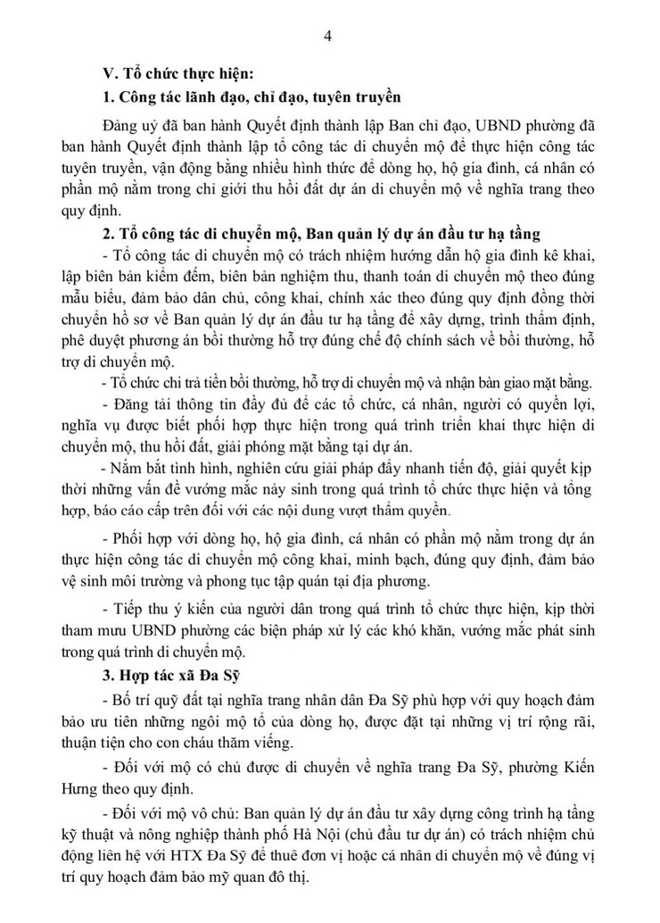 Kế hoạch di chuyển mộ thực hiện công tác bồi thường, hỗ trợ GPMB dự án Khu công viên văn hóa - vui chơi, giải trí, thể thao Hà Đông thuộc Phường Kiến Hưng.- Ảnh 4.