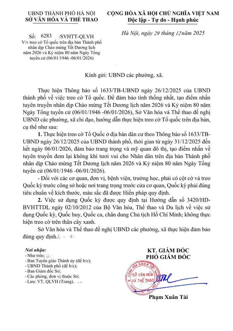 Thông báo: Về việc treo cờ Tổ quốc- Ảnh 1.