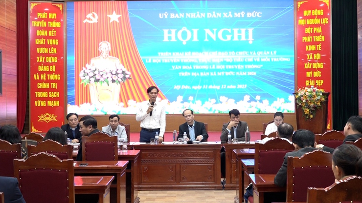 UBND xã Mỹ Đức triển khai kế hoạch tổ chức và quản lý lễ hội truyền thống và ký kết thực hiện “ Bộ tiêu chí về môi trường văn hoá trong lễ hội truyền thống “- Ảnh 3.