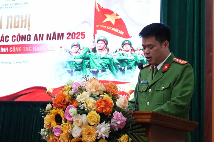 CÔNG AN XÃ HOÀ LẠC TỔ CHỨC HỘI NGHỊ TỔNG KẾT CÔNG TÁC NĂM 2025 VÀ TRIỂN KHAI CHƯƠNG TRÌNH CÔNG TÁC NĂM 2026- Ảnh 4.