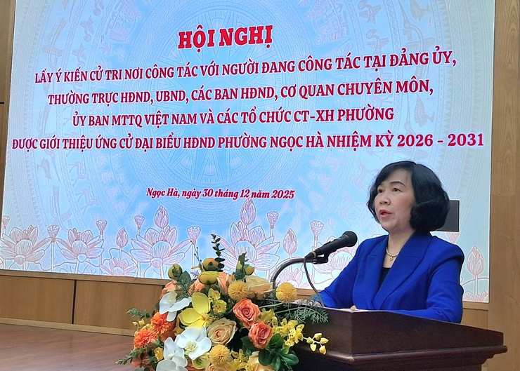 Phường Ngọc Hà lấy ý kiến cử tri nơi công tác đối với người ứng cử HĐND phường- Ảnh 3.