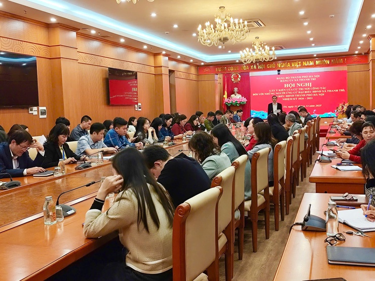 Hội nghị lấy ý kiến cử tri nơi công tác đối với những người ứng cử đại biểu HĐND xã Thanh Trì, đại biểu HĐND thành phố Hà Nội, nhiệm kỳ 2026-2031- Ảnh 1.