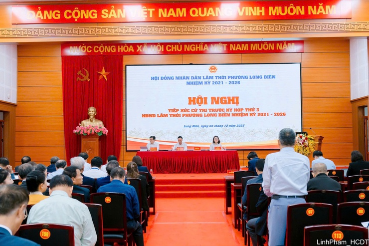 Hội nghị tiếp xúc cử tri của đại biểu HĐND phường Long Biên trước kỳ họp thứ 3 HĐND lâm thời phường Long Biên, nhiệm kỳ 2021 -2026- Ảnh 1.