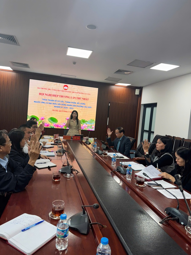 PHƯỜNG CẦU GIẤY TỔ CHỨC HỘI NGHỊ HIỆP THƯƠNG LẦN THỨ NHẤT THỐNG NHẤT CƠ CẤU, THÀNH PHẦN VÀ SỐ LƯỢNG NGƯỜI ỨNG CỬ ĐẠI BIỂU HỘI ĐỒNG NHÂN DÂN PHƯỜNG NHIỆM KỲ 2026–2031- Ảnh 3.