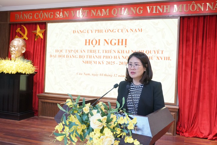 ĐẢNG BỘ PHƯỜNG CỬA NAM TỔ CHỨC HỌC TẬP, QUÁN TRIỆT, TRIỂN KHAI NGHỊ QUYẾT ĐẠI HỘI ĐẢNG BỘ THÀNH PHỐ HÀ NỘI LẦN THỨ XVIII, NHIỆM KỲ 2025 -2030
- Ảnh 2.