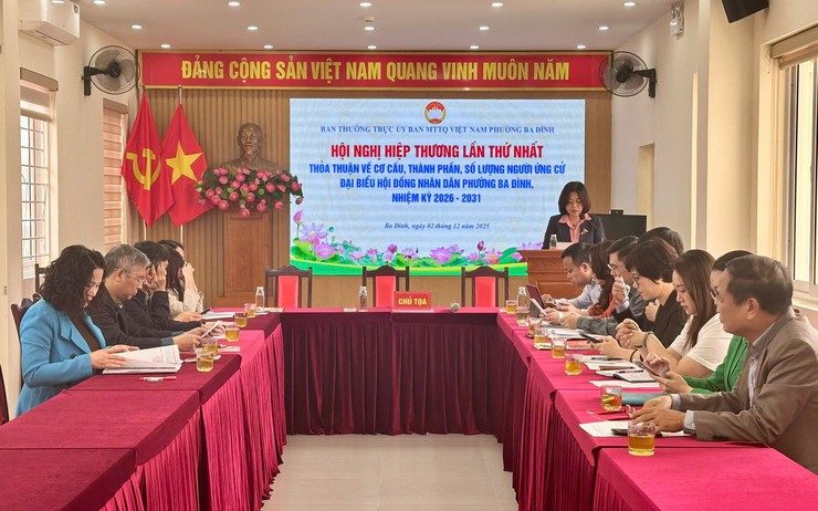 HỘI NGHỊ HIỆP THƯƠNG LẦN THỨ NHẤT THỐNG NHẤT CƠ CẤU, THÀNH PHẦN, SỐ LƯỢNG NGƯỜI ỨNG CỬ ĐẠI BIỂU HĐND PHƯỜNG BA ĐÌNH NHIỆM KỲ 2026 – 2031- Ảnh 1.
