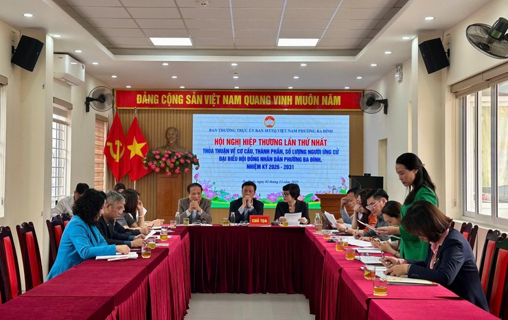 HỘI NGHỊ HIỆP THƯƠNG LẦN THỨ NHẤT THỐNG NHẤT CƠ CẤU, THÀNH PHẦN, SỐ LƯỢNG NGƯỜI ỨNG CỬ ĐẠI BIỂU HĐND PHƯỜNG BA ĐÌNH NHIỆM KỲ 2026 – 2031- Ảnh 3.