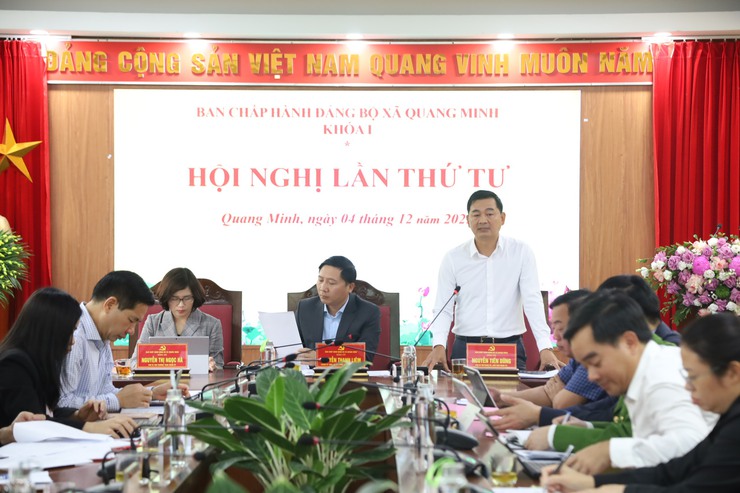 Hội nghị lần thứ Tư Ban Chấp hành Đảng bộ xã Quang Minh- Ảnh 3.