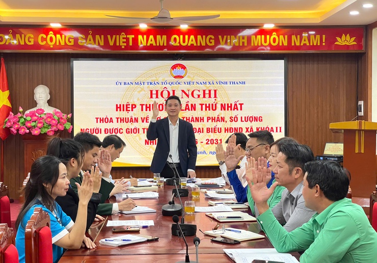 MTTQ XÃ VĨNH THANH TỔ CHỨC HỘI NGHỊ HIỆP THƯƠNG LẦN THỨ NHẤT BẦU CỬ HĐND XÃ KHÓA I, NHIỆM KỲ 2026 – 2031- Ảnh 6.