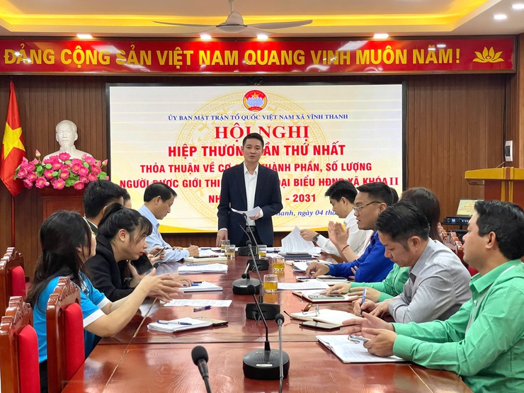 MTTQ XÃ VĨNH THANH TỔ CHỨC HỘI NGHỊ HIỆP THƯƠNG LẦN THỨ NHẤT BẦU CỬ HĐND XÃ KHÓA I, NHIỆM KỲ 2026 – 2031- Ảnh 7.