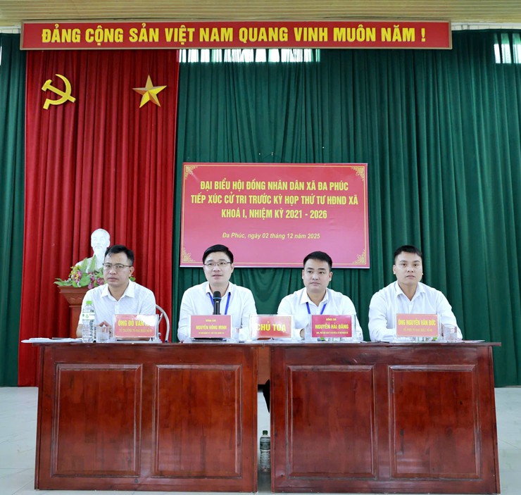 Xã Đa Phúc - Đồng chí Nguyễn Hồng Minh – Bí thư Đảng ủy, Chủ tịch HĐND xã tiếp xúc cử tri- Ảnh 1.