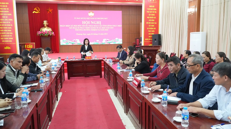 Ủy ban MTTQ xã Phượng Dực: Phản biện xã hội dự thảo báo cáo kinh tế - xã hội năm 2025- Ảnh 1.