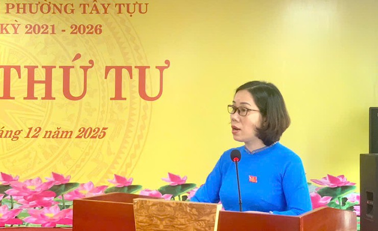 Kỳ họp thứ tư HĐND phường Tây Tựu nhiệm kỳ 2021-2026- Ảnh 1.