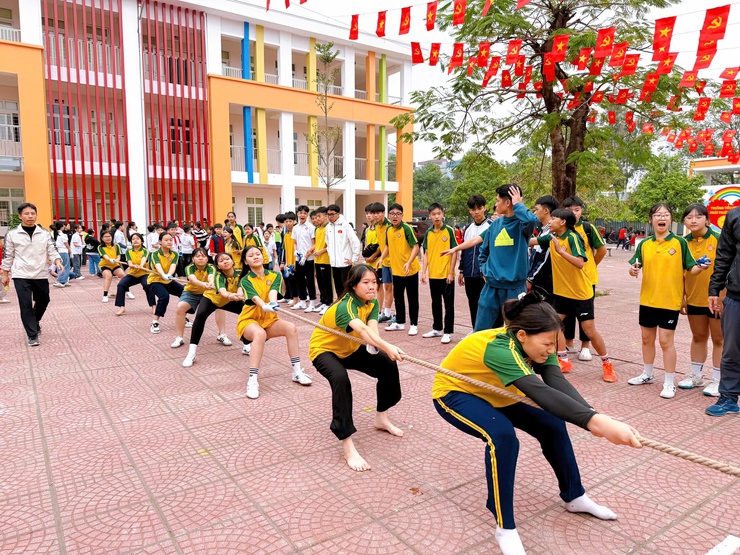 Sôi nổi môn kéo co tại Giải thể thao học sinh phường Thanh Liệt- Ảnh 2.
