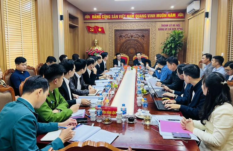 Thành ủy Hà Nội giám sát công tác thực hiện chuyên đề trọng tâm, cấp bách tại xã Tam Hưng- Ảnh 1.