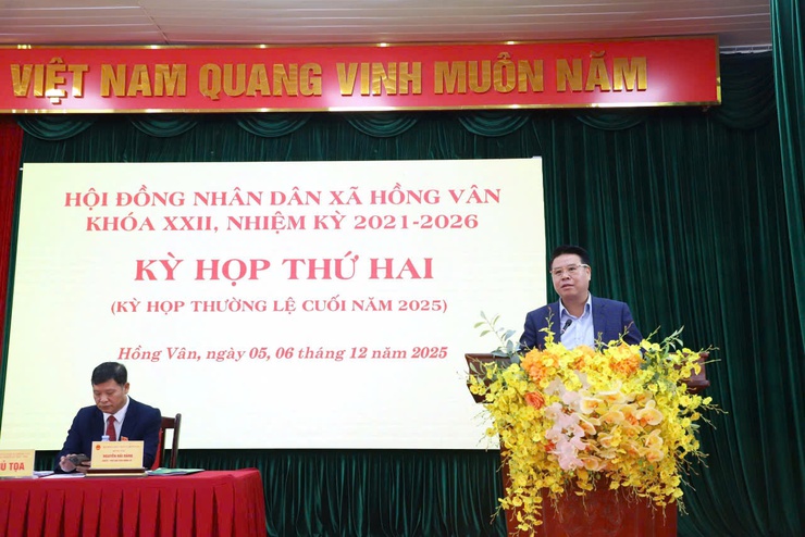 Kỳ họp thứ hai (kỳ họp thường lệ cuối năm 2025) HĐND xã Hồng Vân khoá XXII, nhiệm kỳ 2021-2026 thành công tốt đẹp- Ảnh 8.