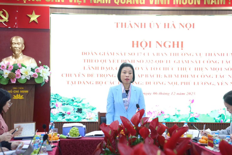 Đoàn giám sát số 17 của BTV Thành ủy làm việc với 3 phường Phú Lương, Dương Nội, Yên Nghĩa về thực hiện các chuyên đề trọng tâm, cấp bách gắn với công tác kiểm điểm cuối năm 2025.- Ảnh 5.