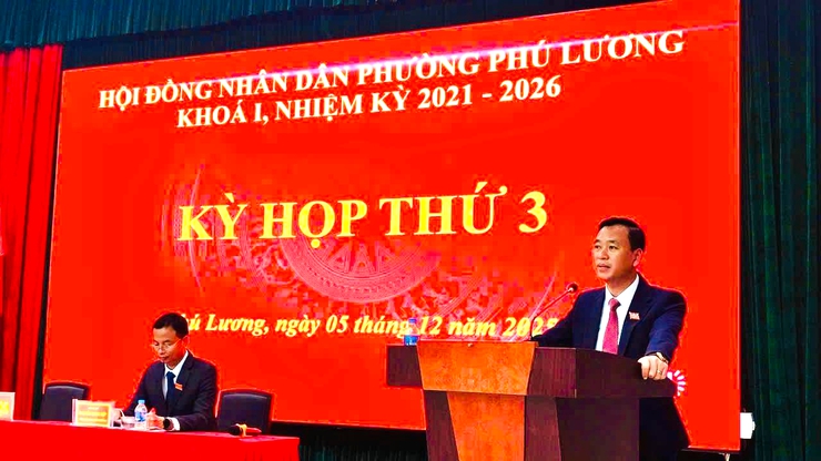 HĐND phường Phú Lương khóa I tổ chức kỳ họp thứ 3, nhiệm kỳ 2021 - 2026- Ảnh 4.
