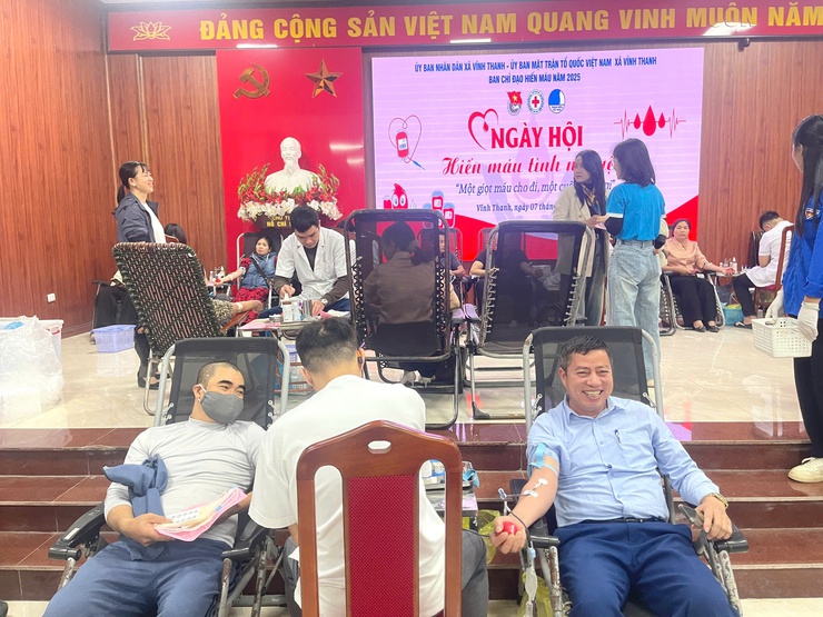 XÃ VĨNH THANH TỔ CHỨC NGÀY HỘI HIẾN MÁU TÌNH NGUYỆN NĂM 2025- Ảnh 2.