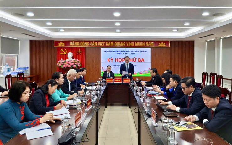 Kỳ họp thứ Ba (kỳ họp thường lệ cuối năm 2025) Hội đồng nhân dân lâm thời phường Việt Hưng, nhiệm kỳ 2021-2026- Ảnh 1.