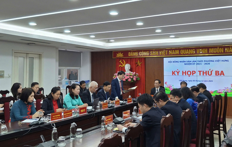 Kỳ họp thứ Ba (kỳ họp thường lệ cuối năm 2025) Hội đồng nhân dân lâm thời phường Việt Hưng, nhiệm kỳ 2021-2026- Ảnh 4.