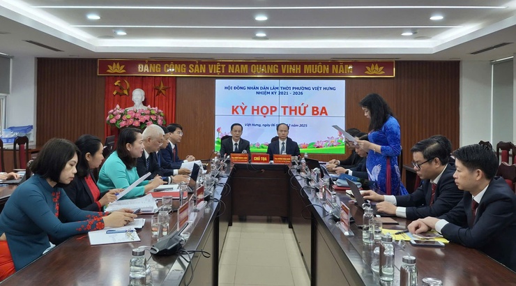 Kỳ họp thứ Ba (kỳ họp thường lệ cuối năm 2025) Hội đồng nhân dân lâm thời phường Việt Hưng, nhiệm kỳ 2021-2026- Ảnh 3.