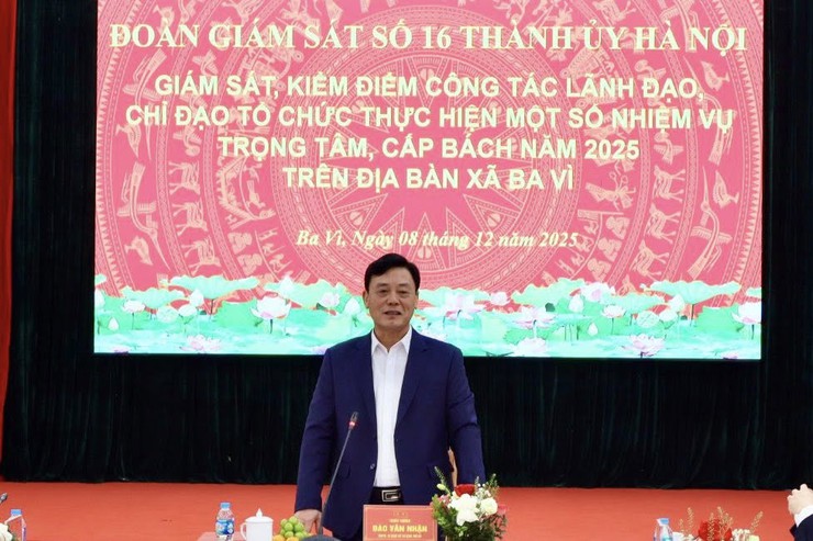 ĐOÀN GIÁM SÁT SỐ 16 BAN THƯỜNG VỤ THÀNH ỦY HÀ NỘI LÀM VIỆC TẠI XÃ BA VÌ- Ảnh 1.