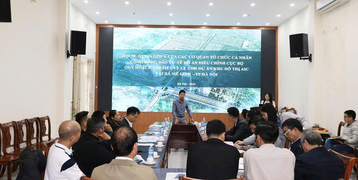 Hội nghị lấy ý kiến cộng đồng dân cư về Đồ án điều chỉnh cục bộ Quy hoạch chi tiết tỷ lệ 1/500 dự án khu đô thị AIC tại xã Mê Linh- Ảnh 2.