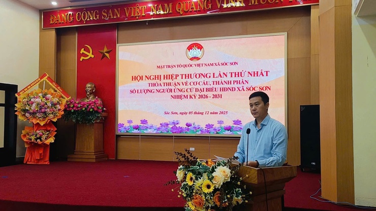 UỶ BAN MTTQ VN SÓC SƠN TỔ CHỨC THÀNH CÔNG HỘI NGHỊ HIỆP THƯƠNG LẦN THỨ NHẤT- Ảnh 2.