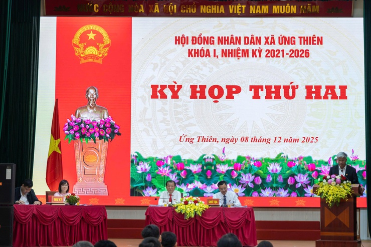 HĐND xã Ứng Thiên tổ chức Kỳ họp thứ hai, khóa I nhiệm kỳ 2021–2026- Ảnh 1.
