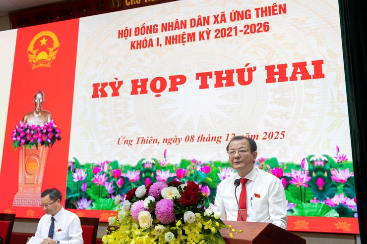 HĐND xã Ứng Thiên tổ chức Kỳ họp thứ hai, khóa I nhiệm kỳ 2021–2026- Ảnh 5.