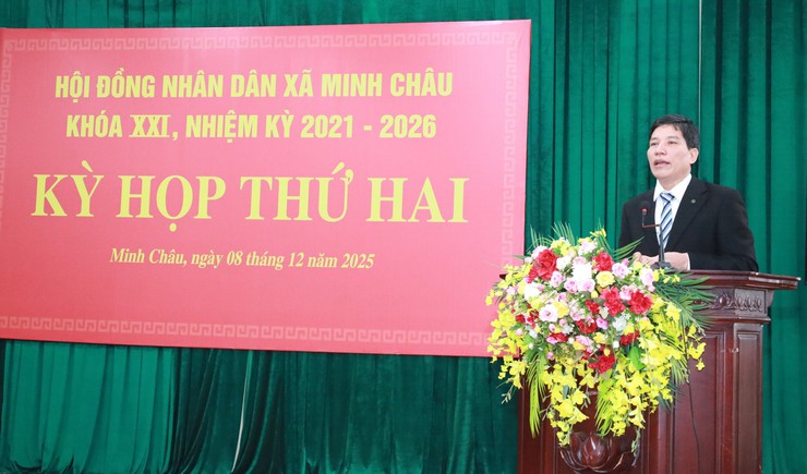 HĐND xã Minh Châu khóa XXI khai mạc Kỳ họp thứ Hai, đánh giá kết quả năm 2025 và Quyết Nghị nhiệm vụ năm 2026- Ảnh 4.